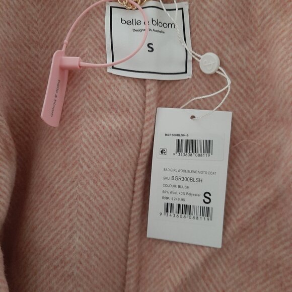 NEW FIT Bad Girl Wool Blend Moto Coat - Picture 2 of 5